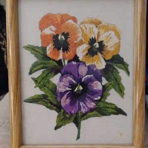 Floral Embroidered Wall Art